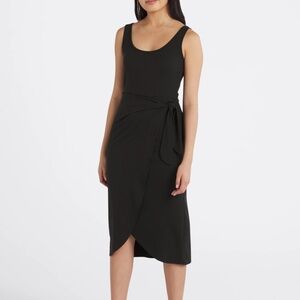 Nine Britton Black Midi Wrap Dress